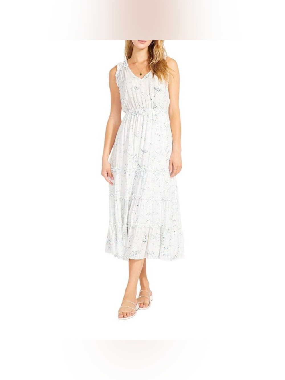 BB Dakota x Steve Madden Crystal Clear Tiered Maxi Dress Small